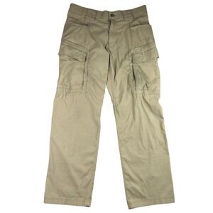 Duluth Trading Co. Mens Cargo Pants 34x30 Tan Nylon Blend Work Utility Stretch